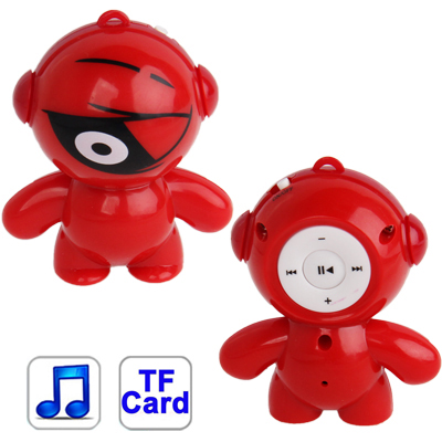 Cartoon One-eyed Monster Style TF (Micro SD) Card Slot Mini MP3 Player (Red)